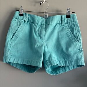 J Crew Women’s 4” Chino Short in Aqua Mint, 00